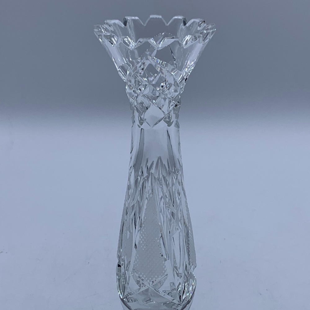 Cut Lead Crystal 7” Bud Vase